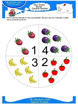 Çocuklar İçin Sayılar Çalışma Sayfaları 